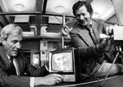 Willard Boyle (L) and George Smith demonstrating one of the first CCD cameras (1975)